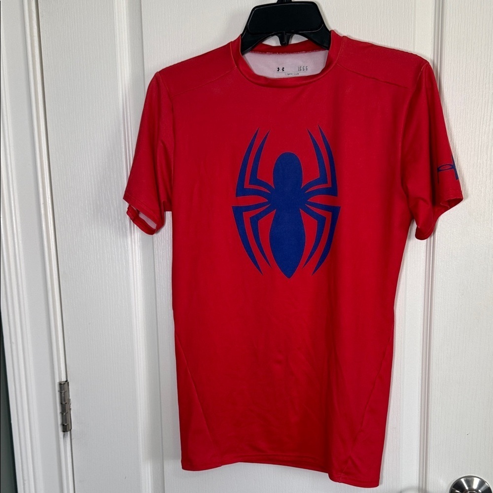 Under Armour HeatGear Spider-Man Compression Shirt Red Marvel Men’s LG